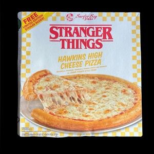 EMPTY Stranger Things Hawkins High Cheese Pizza box limited edition sticker